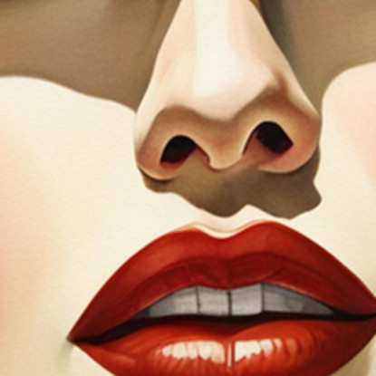 Sguardo Smeraldo Stile Tamara de Lempicka ilmt3 quadro stampato su tela