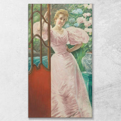 Ritratto Di Una Giovane Donna In Un Conservatorio James Tissot jts76 quadro stampato su tela