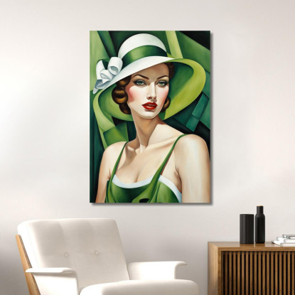 La Signora In Verde Stile Tamara de Lempicka ilmt19 quadro stampato su tela
