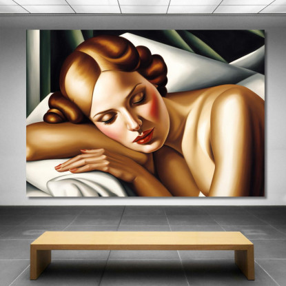 La Dormiente Ispirato A Tamara de Lempicka ilmt21 quadro stampato su tela