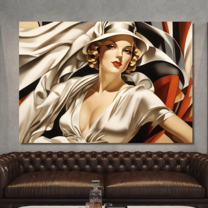 La Sirena Bianca Stile Tamara de Lempicka ilmt22 quadro stampato su tela