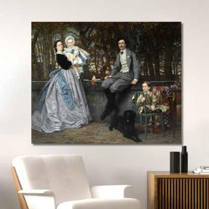 Ritratto Del Marchese E Della Marchesa Di Miramon E Dei Loro Figli James Tissot jts80 quadro stampato su tela
