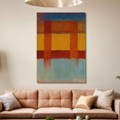 Campi Dorati Con Colonne Rosse Stile Mark Rothko irhk10 quadro stampato su tela