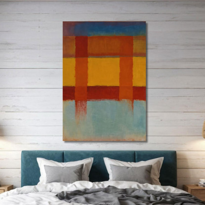 Campi Dorati Con Colonne Rosse Stile Mark Rothko irhk10 quadro stampato su tela