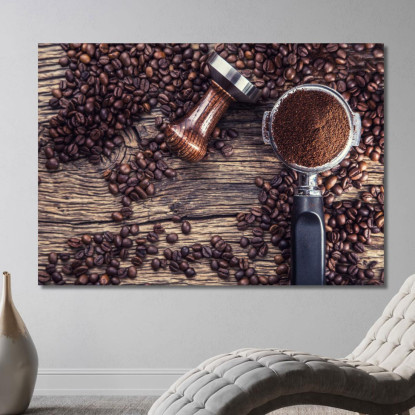 Quadro Moderno Caffè Macinato Su Legno Rustico foo13 quadro stampato su tela