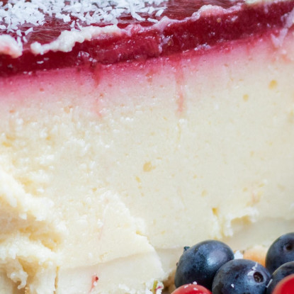 Quadro Moderno Cheesecake Ai Frutti Di Bosco Con Fragole E Mirtilli foo24 quadro stampato su tela