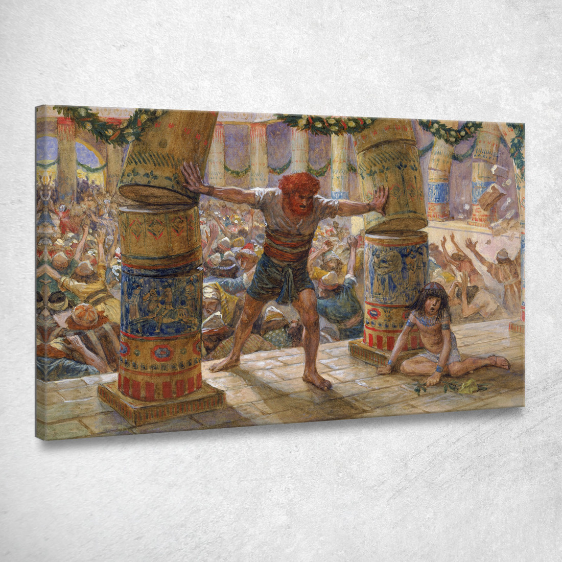 Sansone Mette Giù Le Colonne James Tissot jts89 quadro stampato su tela