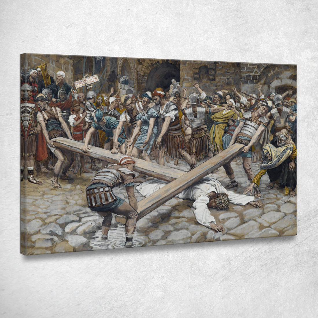Simone Il Cireneo Costretto A Portare La Croce Con Gesù James Tissot jts94 quadro stampato su tela