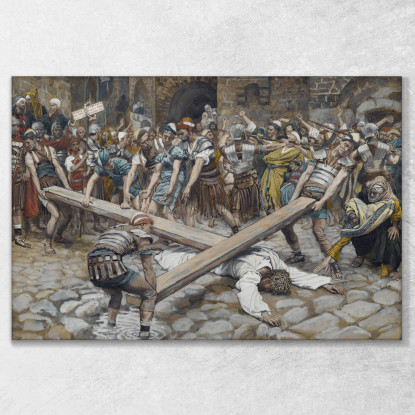 Simone Il Cireneo Costretto A Portare La Croce Con Gesù James Tissot jts94 quadro stampato su tela
