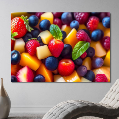 Quadro Moderno Macedonia Di Frutta E Formaggio foo78 quadro stampato su tela