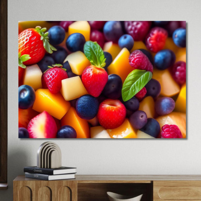 Quadro Moderno Macedonia Di Frutta E Formaggio foo78 quadro stampato su tela