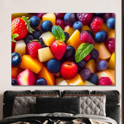 Quadro Moderno Macedonia Di Frutta E Formaggio foo78 quadro stampato su tela