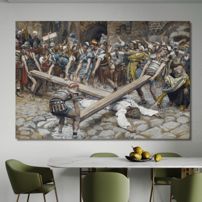 Simone Il Cireneo Costretto A Portare La Croce Con Gesù James Tissot jts94 quadro stampato su tela