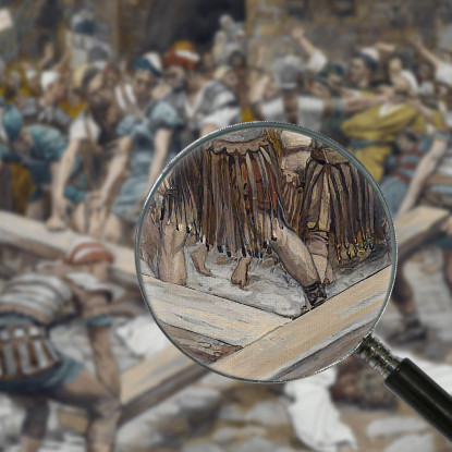 Simone Il Cireneo Costretto A Portare La Croce Con Gesù James Tissot jts94 quadro stampato su tela