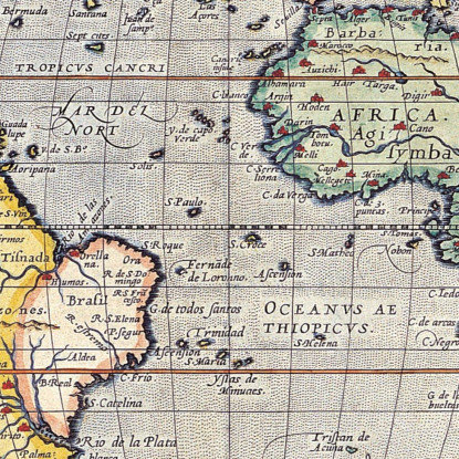 Quadro Mappa Del Mondo Antica Con Design Rinascimentale E Dettagli Decorativi map15 quadro stampato su tela