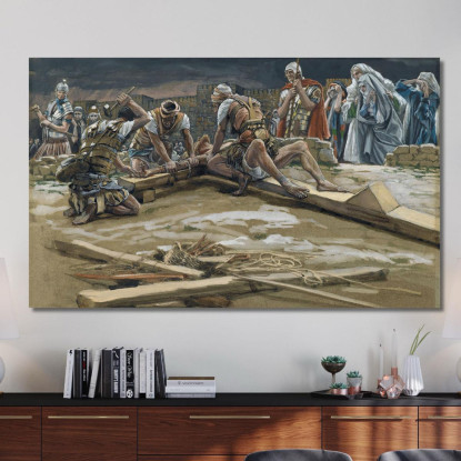 Il Primo Chiodo James Tissot jts118 quadro stampato su tela