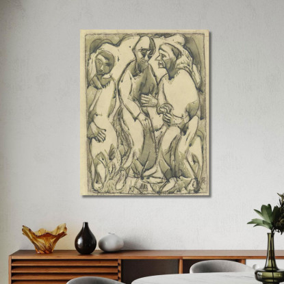 Tre Uomini In Piedi Christian Rohlfs cro81 quadro stampato su tela