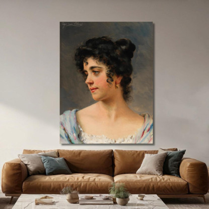 Una Bella Donna Veneziana Eugen von Blaas evb1 quadro stampato su tela