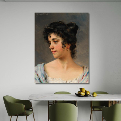 Una Bella Donna Veneziana Eugen von Blaas evb1 quadro stampato su tela