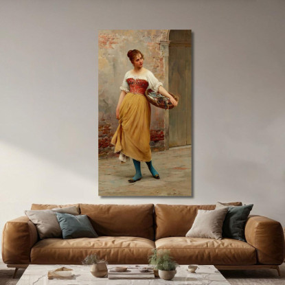 Una Buona Pesca Eugen von Blaas evb5 quadro stampato su tela