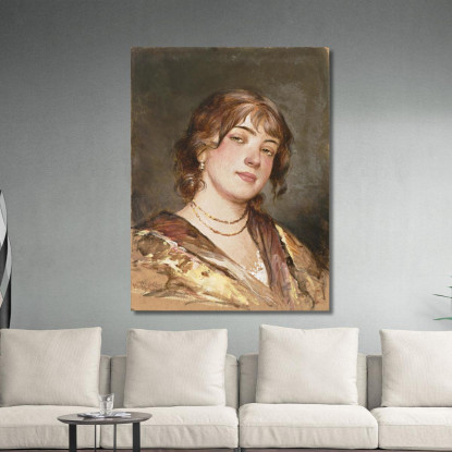 Ritratto Di Una Giovane Italiana Eugen von Blaas evb24 quadro stampato su tela