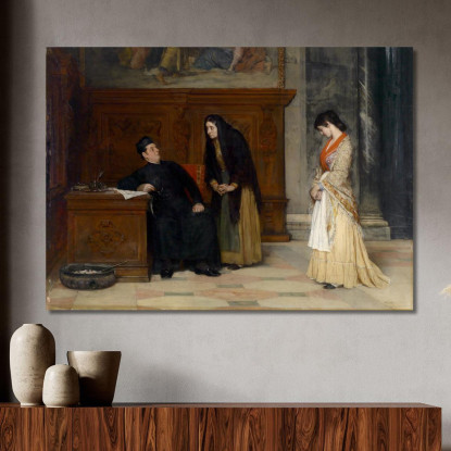 Nella Sagrestia Eugen von Blaas evb41 quadro stampato su tela