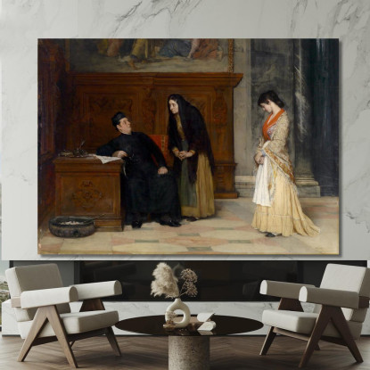 Nella Sagrestia Eugen von Blaas evb41 quadro stampato su tela