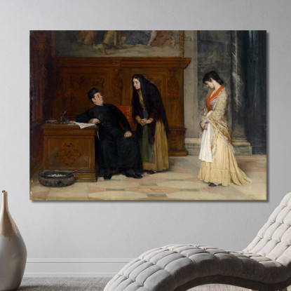 Nella Sagrestia Eugen von Blaas evb41 quadro stampato su tela