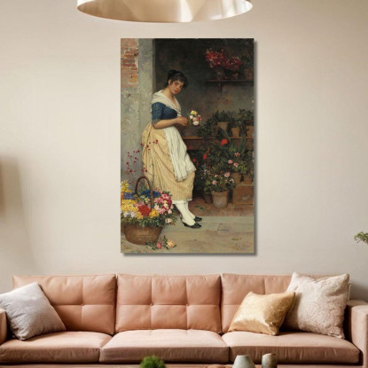 La Rosa Più Bella Eugen von Blaas evb63 quadro stampato su tela