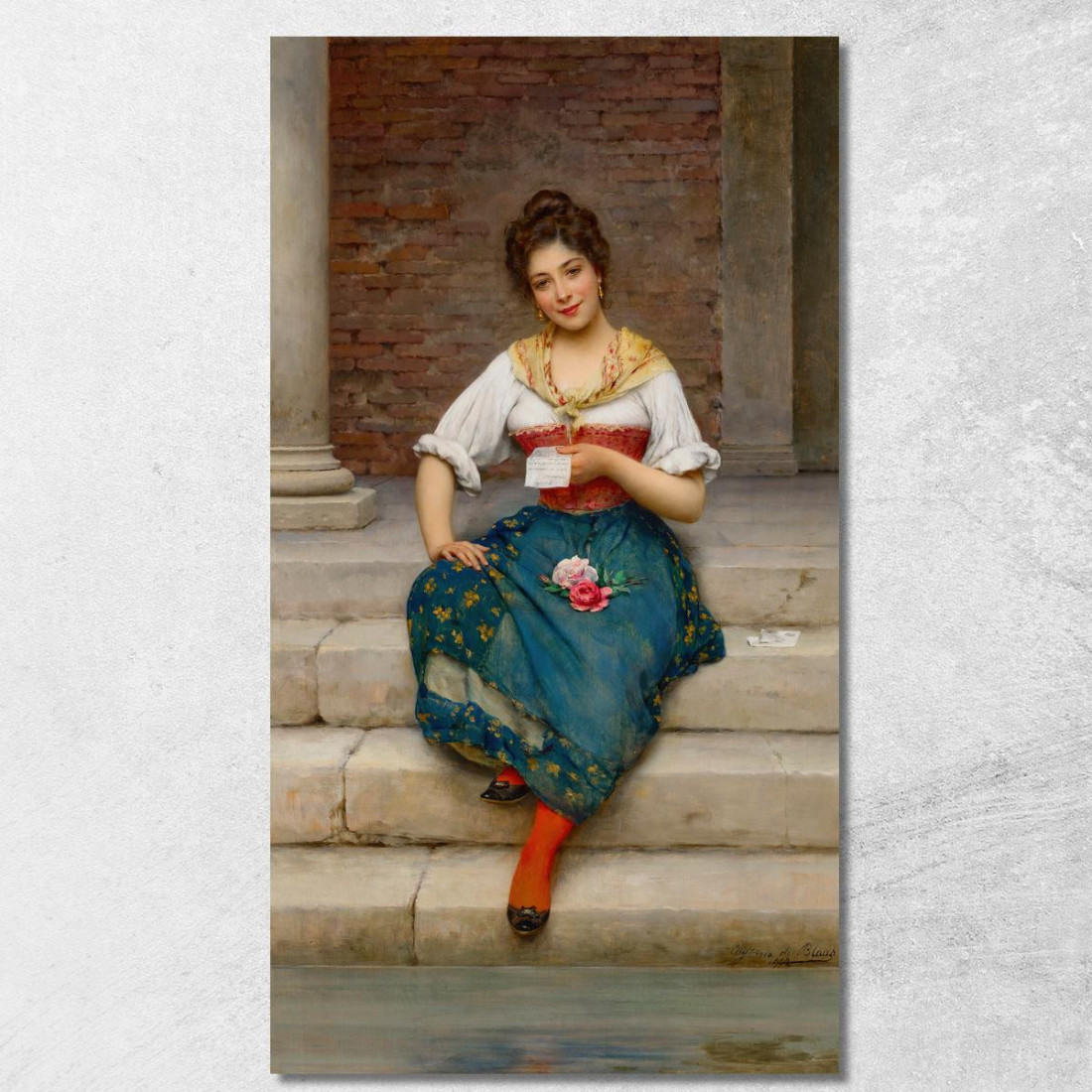La Lettera D’Amore 2 Eugen von Blaas evb66 quadro stampato su tela