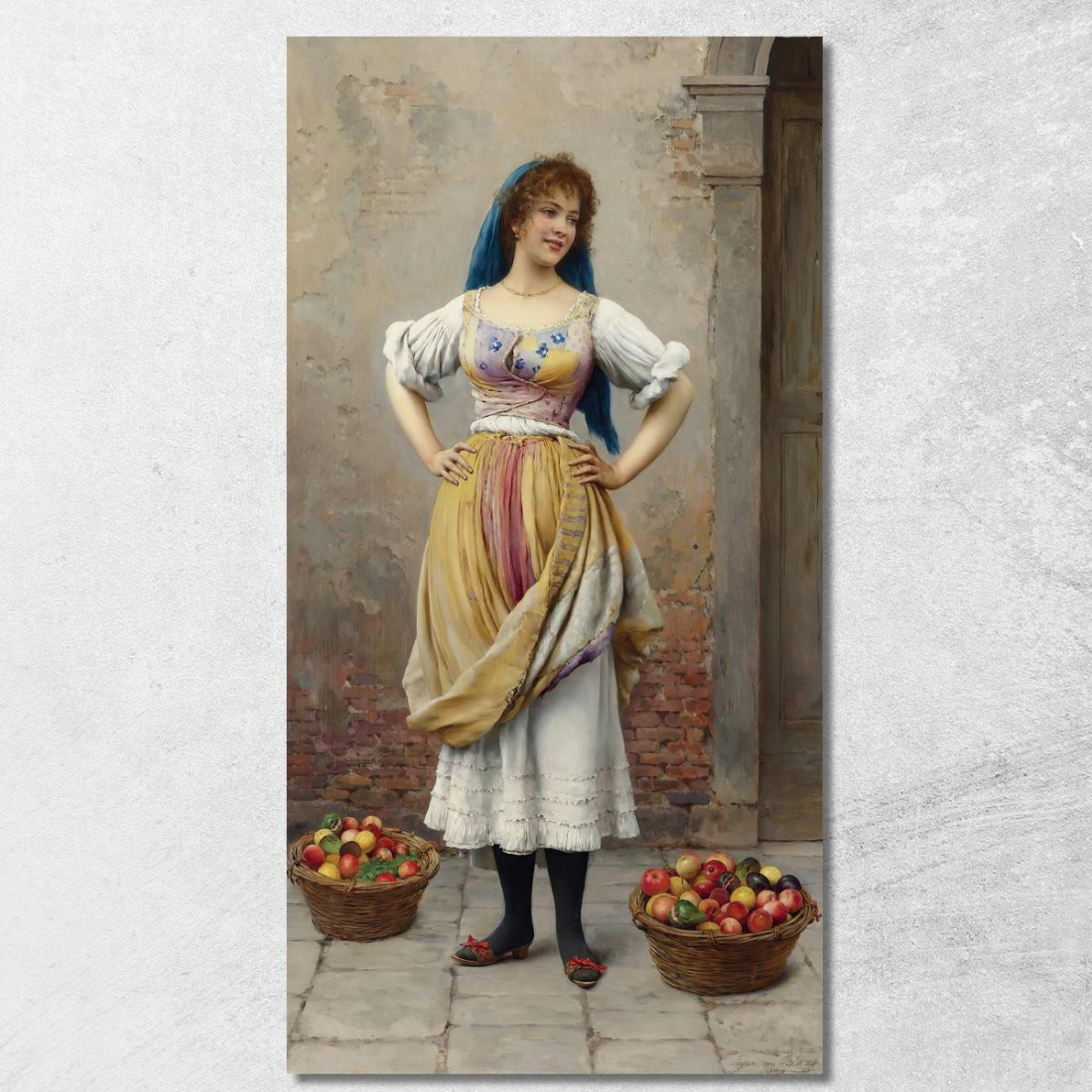 La Ragazza Del Mercato Eugen von Blaas evb70 quadro stampato su tela