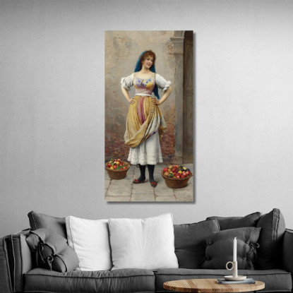 La Ragazza Del Mercato Eugen von Blaas evb70 quadro stampato su tela