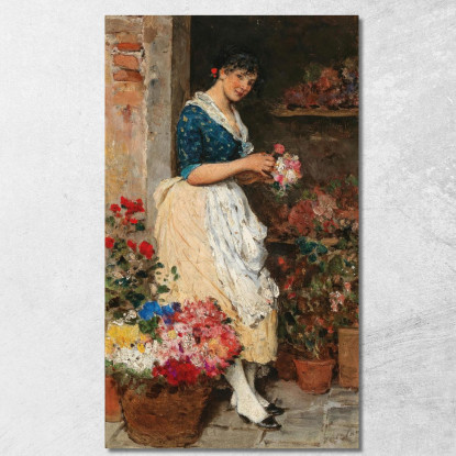 La Fioraia Veneziana Eugen von Blaas evb76 quadro stampato su tela