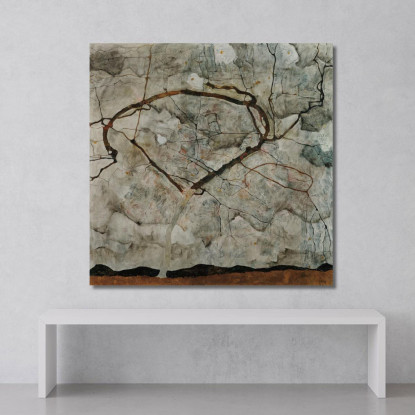 Albero Autunnale Nell'Aria Agitata (Albero Invernale) Egon Schiele esh19 quadro stampato su tela