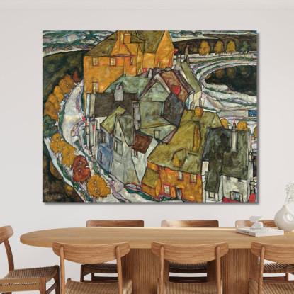 Mezzaluna Di Case Ii (Città Sull'Isola) Egon Schiele esh31 quadro stampato su tela