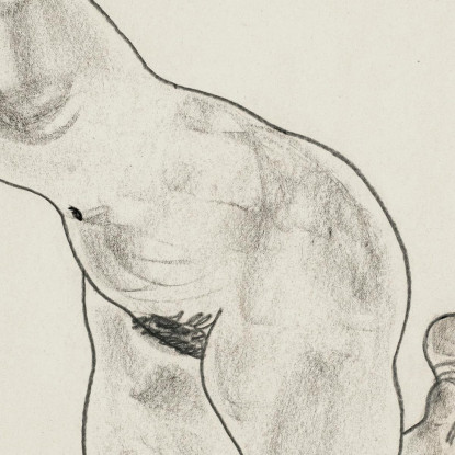 Nudo Femminile Accovacciato Egon Schiele esh67 quadro stampato su tela