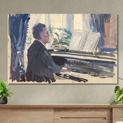 Leopold Czihaczek Al Pianoforte Schizzo Egon Schiele esh85 quadro stampato su tela