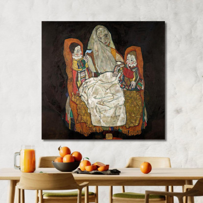 Madre Con Due Bambini Iii Egon Schiele esh101 quadro stampato su tela