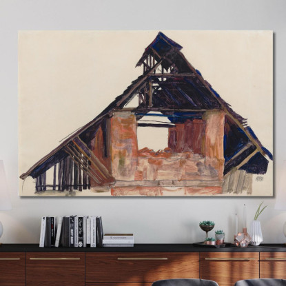 Vecchio Timpano Egon Schiele esh111 quadro stampato su tela