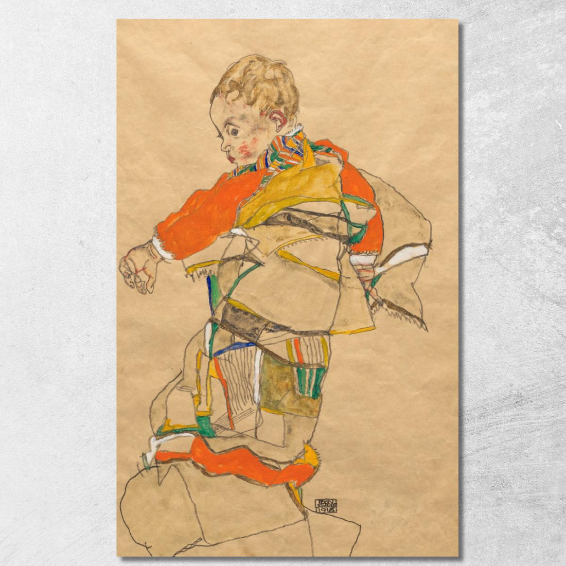 Ritratto Di Un Bambino Anton Peschka Jr. Egon Schiele esh116 quadro stampato su tela