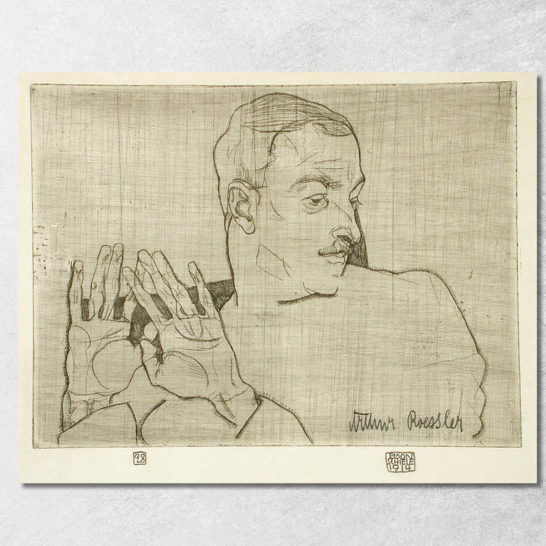 Ritratto Di Arthur Roessler 2 Egon Schiele esh120 quadro stampato su tela