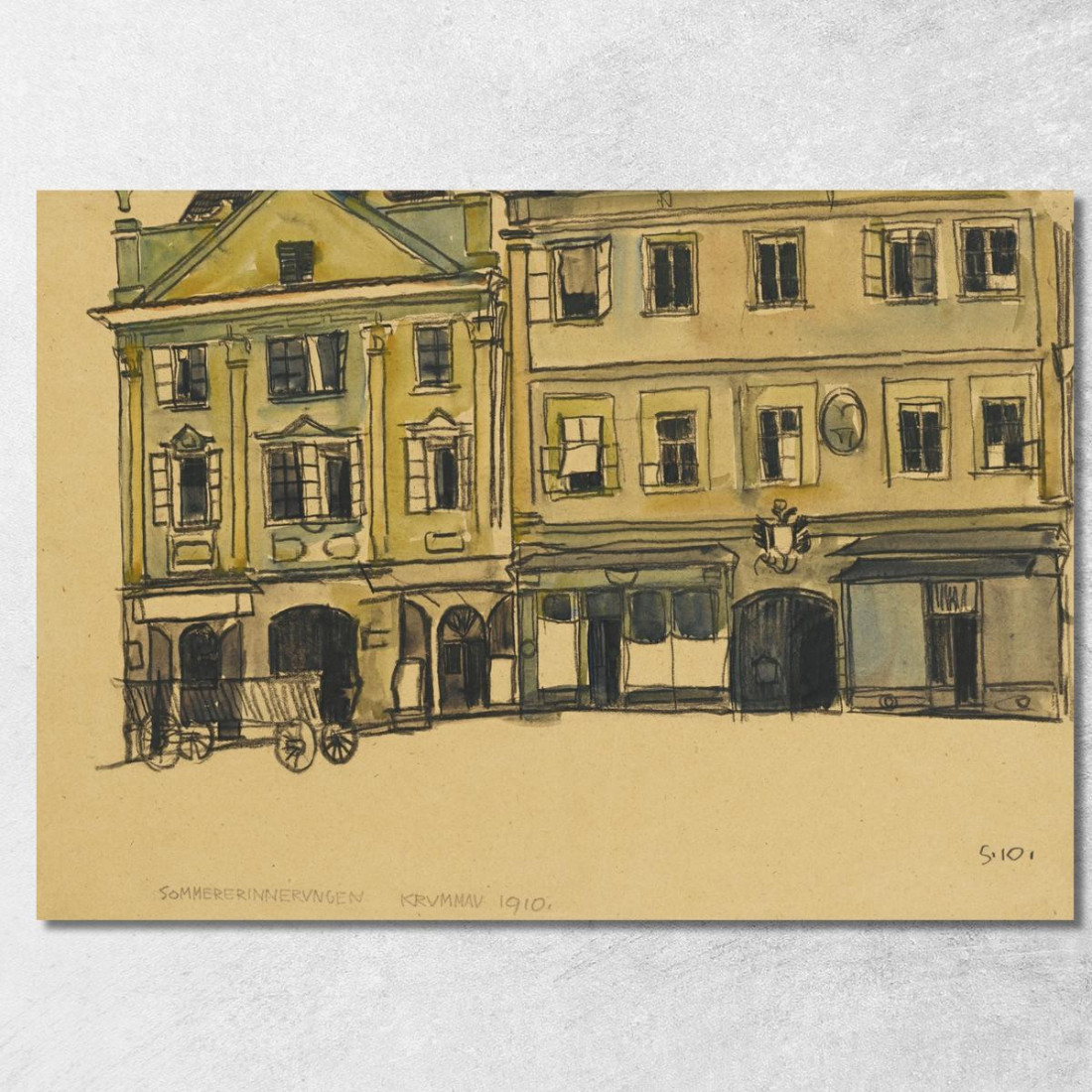 Piazza Del Mercato Krumau Egon Schiele esh138 quadro stampato su tela