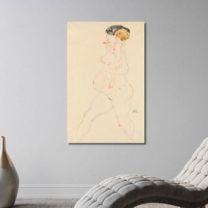 Donna Incinta Con Bambino In Braccio Egon Schiele esh143 quadro stampato su tela