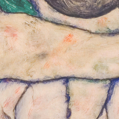 Donna Seduta Con Le Gambe Piegate (Adele Herms) Egon Schiele esh146 quadro stampato su tela