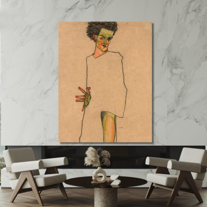 Autoritratto 2 Egon Schiele esh149 quadro stampato su tela