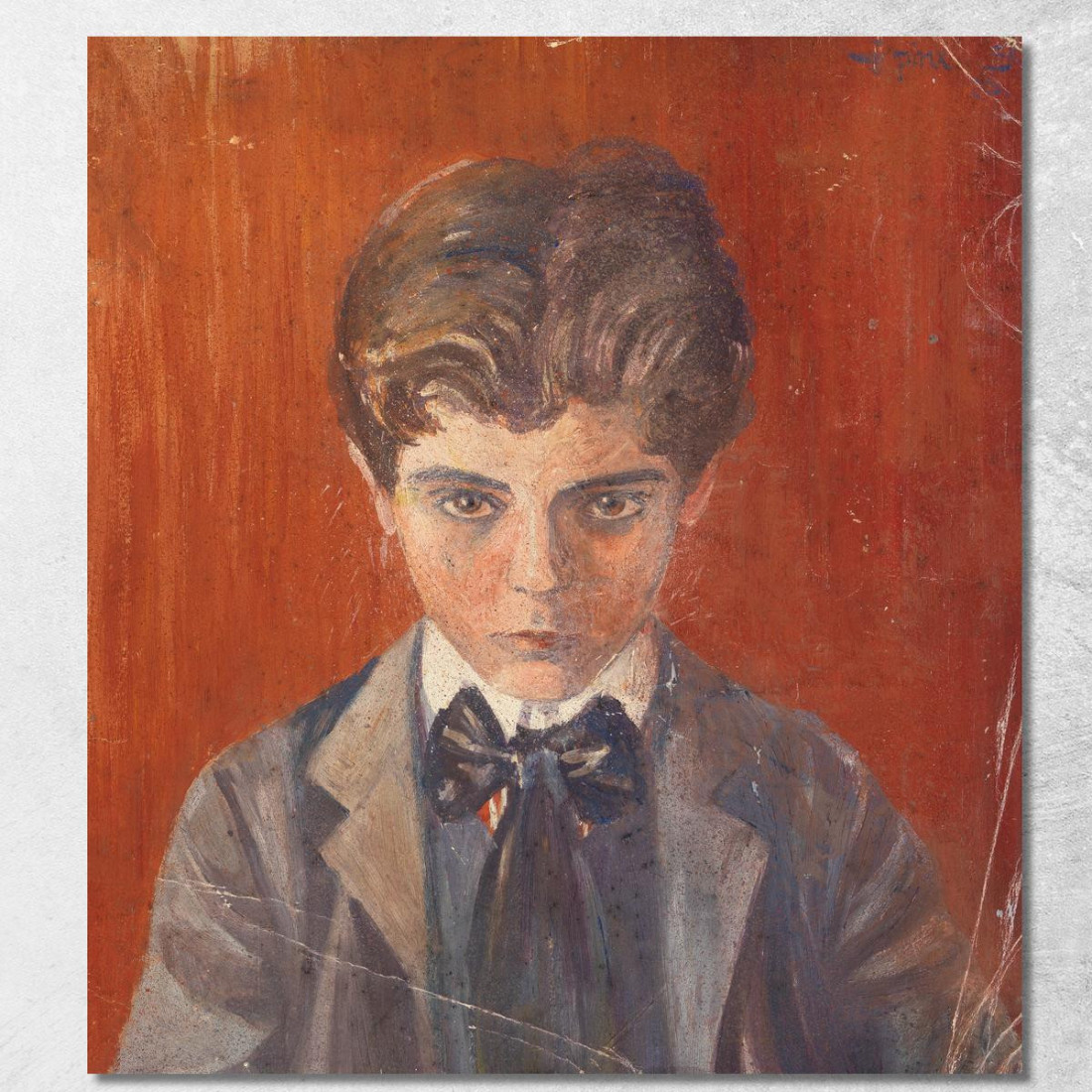 Autoritratto Su Sfondo Rosso Egon Schiele esh150 quadro stampato su tela