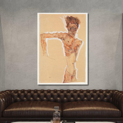 Autoritratto Egon Schiele esh151 quadro stampato su tela