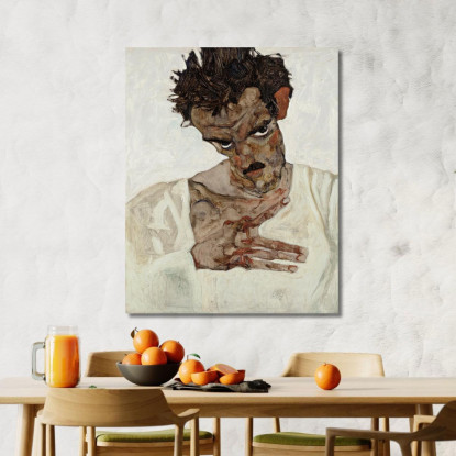 Autoritratto Con Testa Abbassata Egon Schiele esh157 quadro stampato su tela