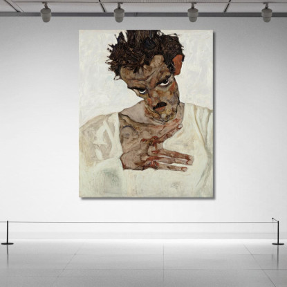 Autoritratto Con Testa Abbassata Egon Schiele esh157 quadro stampato su tela