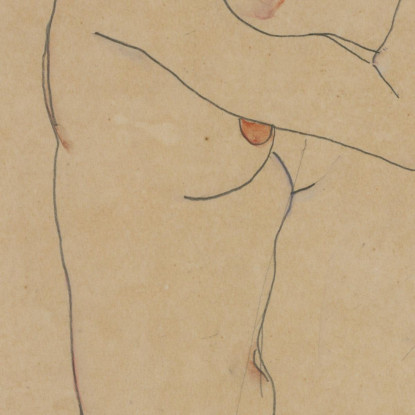 Due Donne Che Si Abbracciano Egon Schiele esh198 quadro stampato su tela